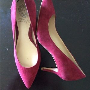 Vince Camuto dark burgundy low heel pumps